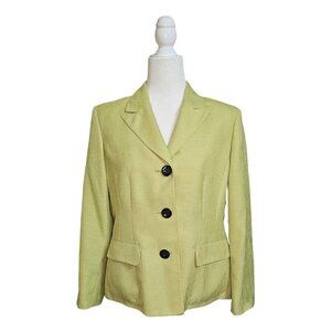 Suit Studio lime green 3 button lined blazer size 12 petite